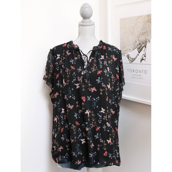 Butterfly Print Fairycore Ruffle Blouse 🦋 TAMARA H - Picture 3 of 9